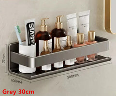 Wall Mounted Bathroom Shelf Spice Rack Shampoo and Kitchen Organizer