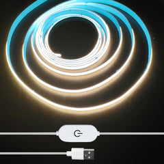 USB COB LED Strip Light Touch Dimmable Flexible TV Backlight Lamp