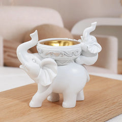 Elephant Figurine Candy Tray Key Bowl Decorative Storage Box Ornament