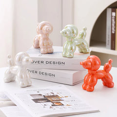 Ceramic Guest Dog Figurine Nordic Animal Sculpture for Home Office Decor