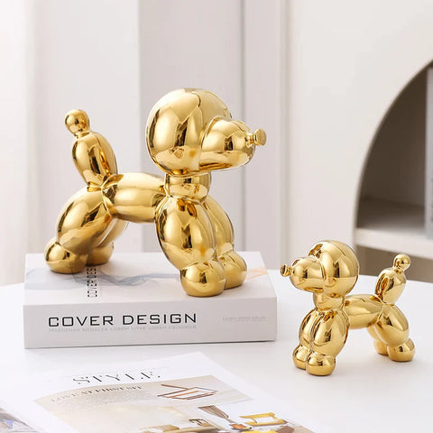 Ceramic Guest Dog Figurine Nordic Animal Sculpture for Home Office Decor