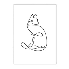 Minimalist Pet Canvas Poster Black White Nordic Wall Art Print