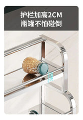 Stainless Steel Kitchen Storage Rack with Spice Jar and Knife Holder