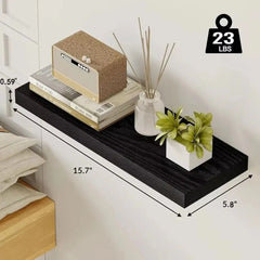 Solid Wood Solid Wooden Floating Shelves Wall Mounted Storage Rack Wall Mounted Bookshelf Floating Design Book Shelf