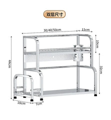 Stainless Steel Kitchen Storage Rack with Spice Jar and Knife Holder