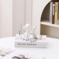 Ceramic Guest Dog Figurine Nordic Animal Sculpture for Home Office Decor