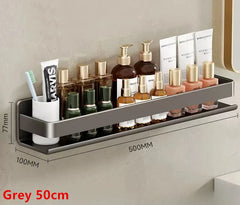 Wall Mounted Bathroom Shelf Spice Rack Shampoo and Kitchen Organizer