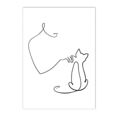 Minimalist Pet Canvas Poster Black White Nordic Wall Art Print