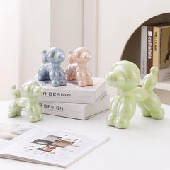 Ceramic Guest Dog Figurine Nordic Animal Sculpture for Home Office Decor