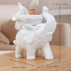 Elephant Figurine Candy Tray Key Bowl Decorative Storage Box Ornament