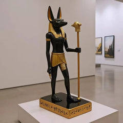 Anubis Egyptian God Resin Statue Decorative Figurine for Home Office Decor
