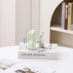 Ceramic Guest Dog Figurine Nordic Animal Sculpture for Home Office Decor