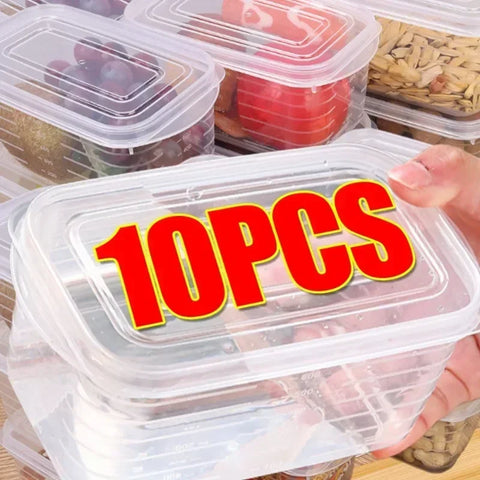 1/10PCS Refrigerator Freeze Meat Box Food Preservation Boxes Vegetable Fresh Storage Container with Lid Container Food Crisper