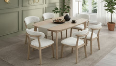 ACTU Scandinavian Dining Table Set with Upholstered Chairs for Small Spaces (Seats 4–6)