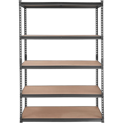 Storage Shelving Unit, 5-Tier Adjustable, 2000 lbs Capacity, Heavy Duty Garage Shelves Metal Organizer Utility Rack, Black, 18" D x 48" W x 72" H for Kitchen Pantry Basement Bathroom Laundry