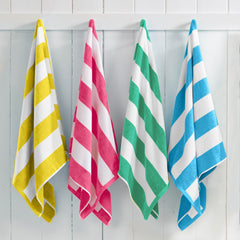 Cotton Velour Cabana Stripe Beach Towel - Novia Collection