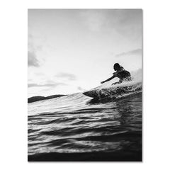 Black White Seaside Surfing Canvas Wall Poster Modern Frameless Art