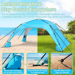 Let's go to the Beach - Portable Beach Tent Sun Shelter UPF 50+, Perfect 10x10 FT Pop-Up Canopy for Outdoor Fun