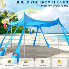 Let's go to the Beach - Portable Beach Tent Sun Shelter UPF 50+, Perfect 10x10 FT Pop-Up Canopy for Outdoor Fun