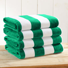 Cotton Velour Cabana Stripe Beach Towel - Novia Collection