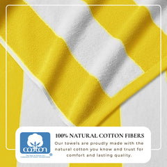 Cotton Velour Cabana Stripe Beach Towel - Novia Collection